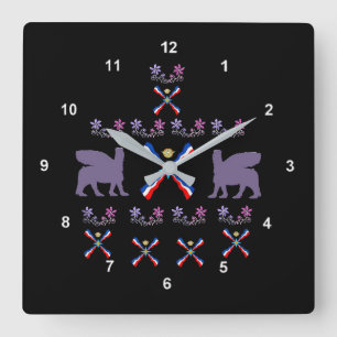 Assyria Square Wall Clock