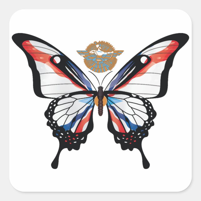 Assyria Swallowtail Butterfly Flag Sticker (Front)