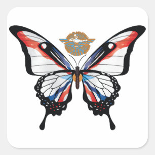 Assyria Swallowtail Butterfly Flag Sticker
