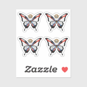 Assyria Swallowtail Butterfly Flag Sticker