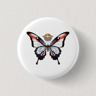 Assyria Swallowtail Butterfly Flag Sticker 3 Cm Round Badge