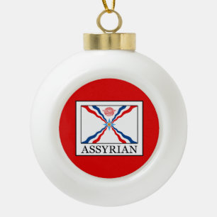 Assyrian Ceramic Ball Christmas Ornament