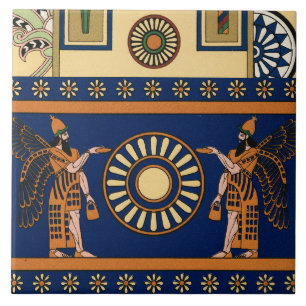 Assyrian Deity Called an Apkallu or Winged Genius Ceramic Tile