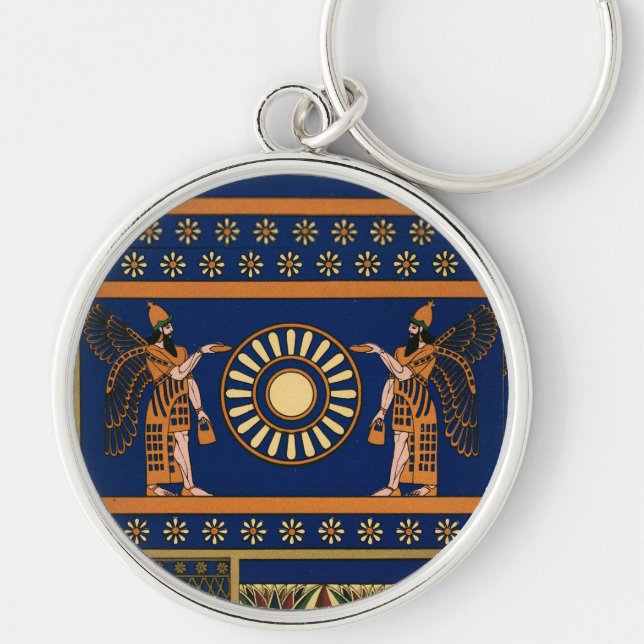 Assyrian Deity Called an Apkallu or Winged Genius Key Ring (Front)
