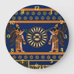 Assyrian Deity Called an Apkallu or Winged Genius Large Clock