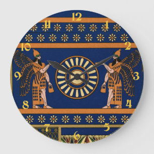 Assyrian Deity Called an Apkallu or Winged Genius Large Clock