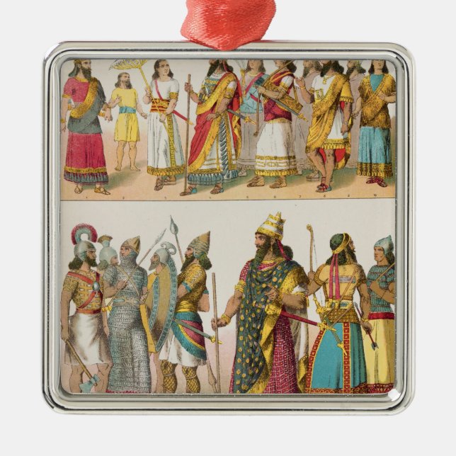 Assyrian Dress, from 'Trachten der Voelker', 1864 Metal Ornament (Front)