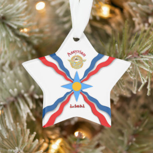 Assyrian Flag Acrylic Ornament, Star Ornament