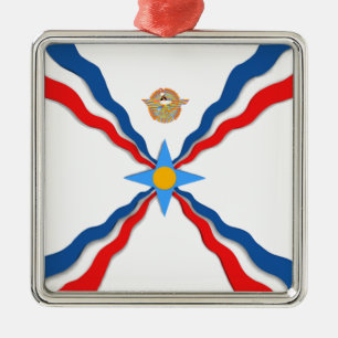 Assyrian Flag Ceramic Ornament