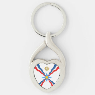 Assyrian Flag Key Ring