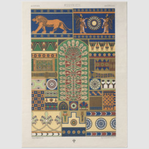 Assyrian Gold Lion, Sun & Ancient Angels Artistic  Tissue Paper