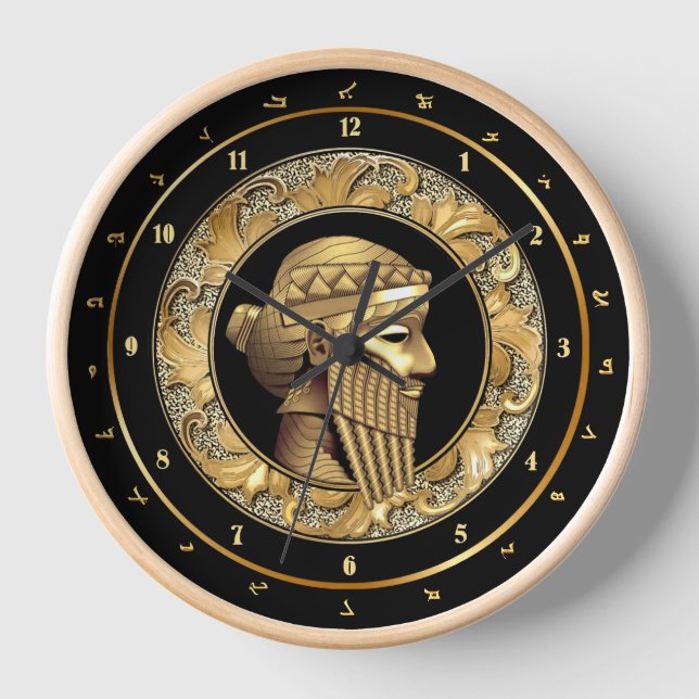 Assyrian King Sargon Wall Clock (Front)