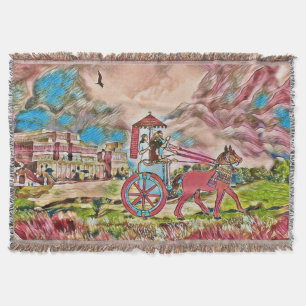 Assyrian King Throw Blanket