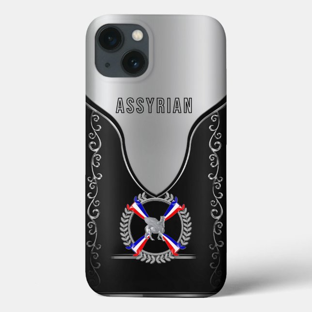 Assyrian Lamassu and the flag iPhone case (Back)