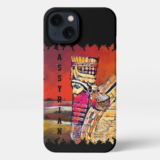 Assyrian Lamassu iPhone 13 Slim Fit Case, Glossy iPhone Case (Back)