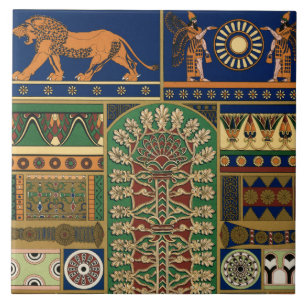 Assyrian Retro Pattern Ceramic Tile