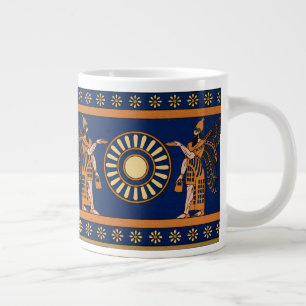 Assyrian retro pattern large coffee mug