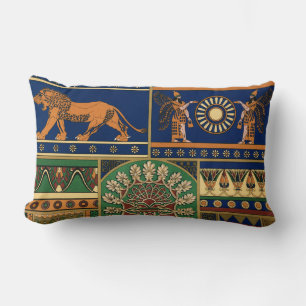 Assyrian Retro Pattern Lumbar Cushion