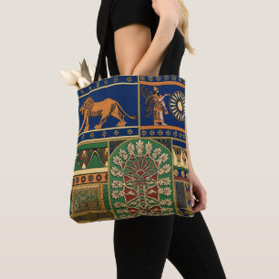 Assyrian retro pattern tote bag