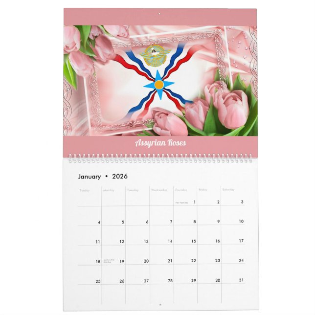 Assyrian Roses Calendar 2024 (Jan 2026)