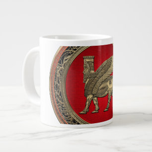 Assyrian Winged Bull - Gold Lamassu Large Coffee Mug