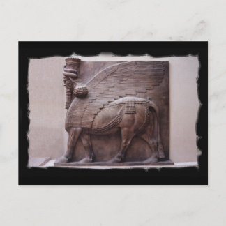 assyrian winged bull postcard