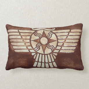Assyrian Winged Disc Lumbar Cushion