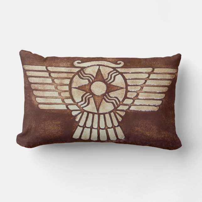 Assyrian Winged Disc Lumbar Cushion (Front)