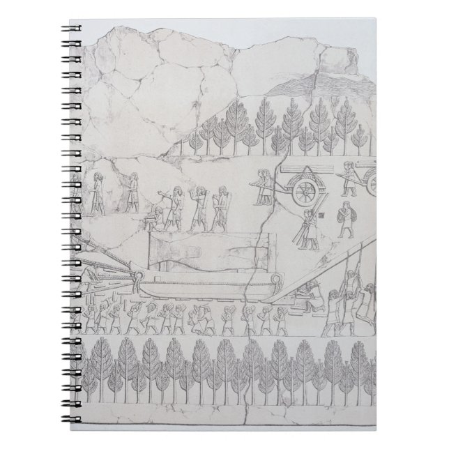 Assyrians moving a Winged Bull on a Sledge, from ' Notebook (Front)