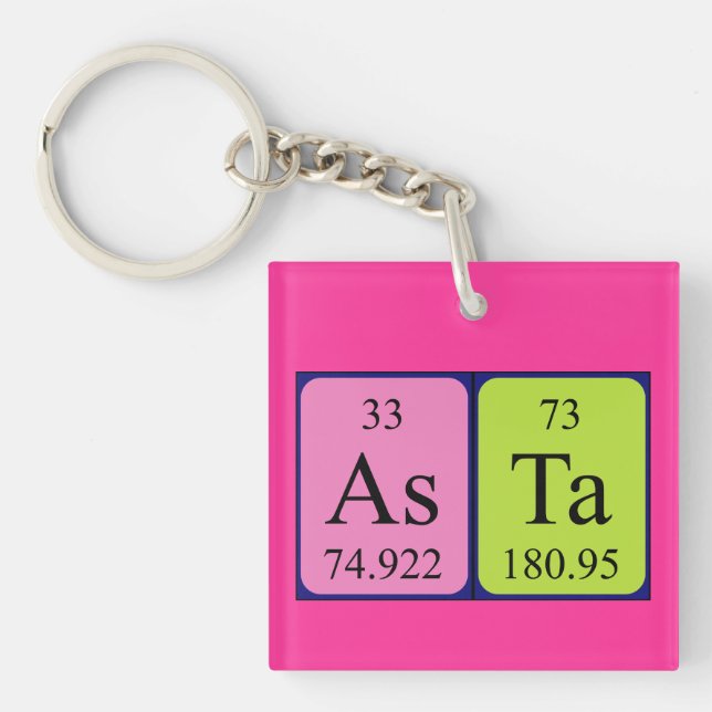 Asta periodic table name keyring (Front)