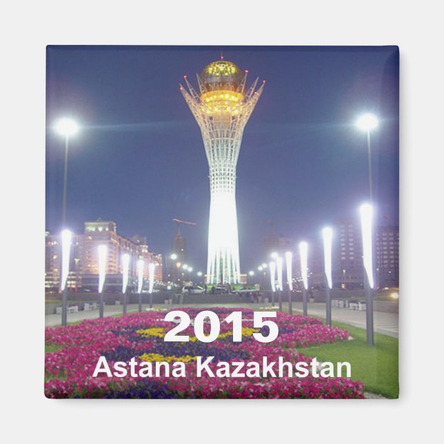 Astana Kazakhstan Travel Fridge Magnet Change Year (Front)