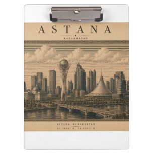 Astana Vintage Travel City Design Clipboard