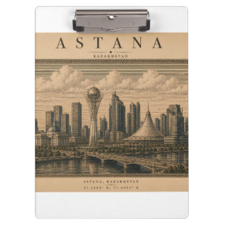 Astana | Vintage Travel City Design Clipboard