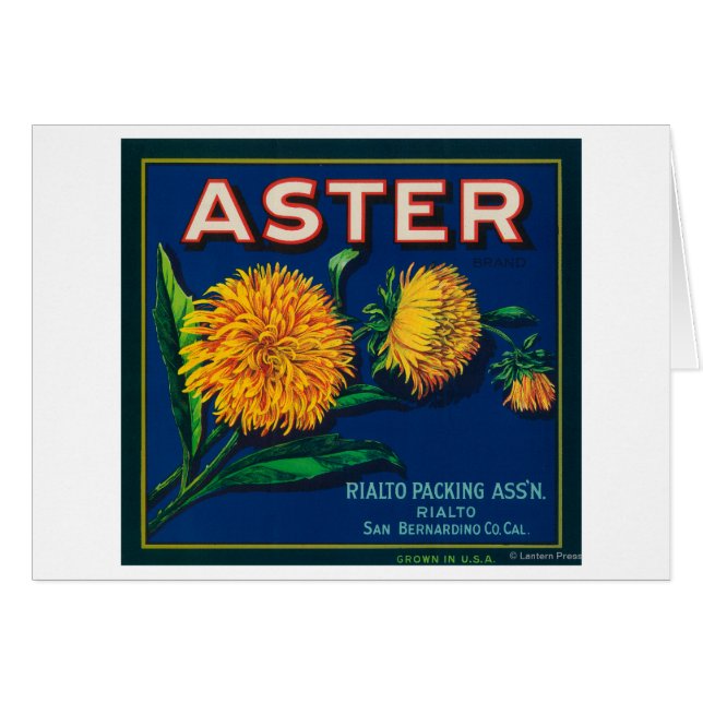 Aster Brand Citrus Crate Label (Front Horizontal)