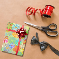 ASTER & CONE FLOWERS & TROPICAL LEAVES WATERCOLOR