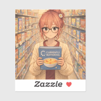 Aster™ Currently Buffering Custom-Cut Vinyl Sticke