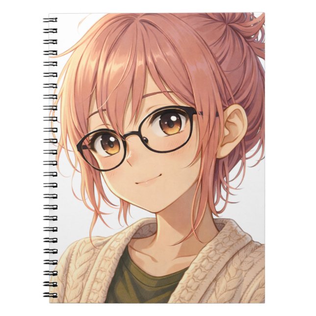 Aster™ Cute Aesthetic Girl Spiral Notebook Cozy Vi (Front)