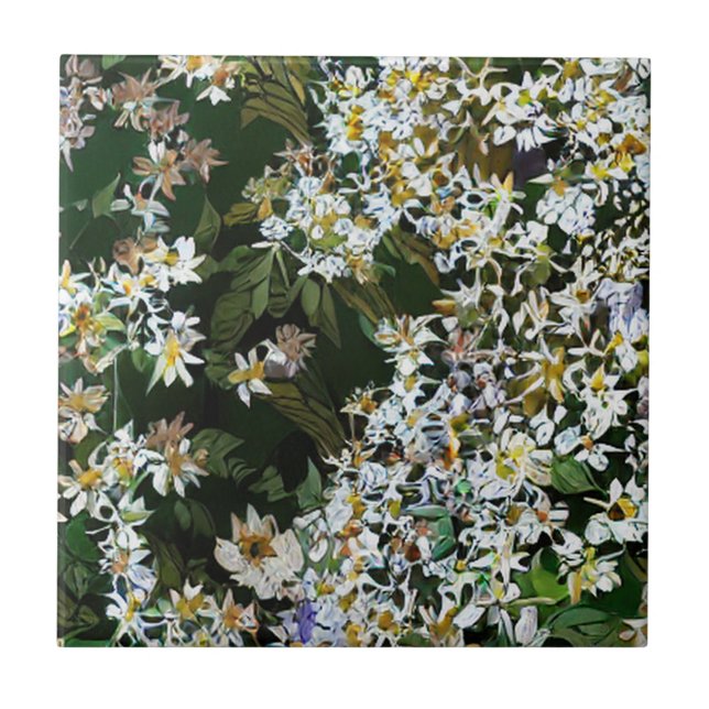 ASTER FLOWERS CERAMIC TILE (Front)