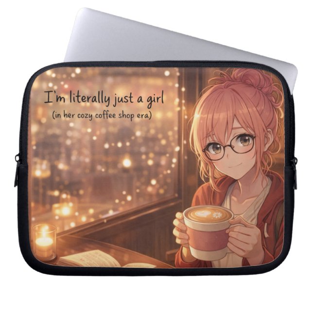 Aster™ I'm Just a Girl Laptop Sleeve Cute Aestheti (Front)