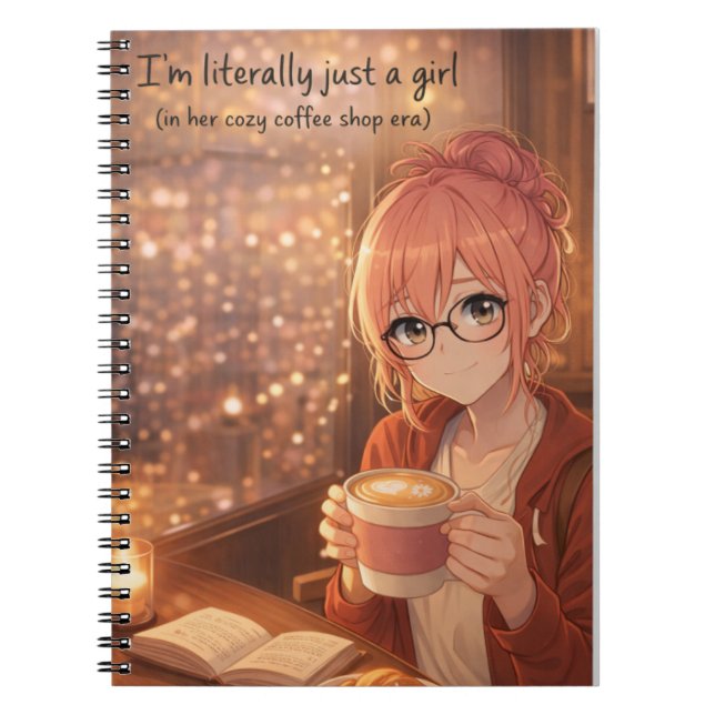 Aster™ I'm Just a Girl Spiral Notebook Cute Aesthe (Front)