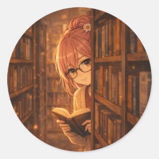 Aster™ In My Reading Era Round Sticker Cute Aesthe
