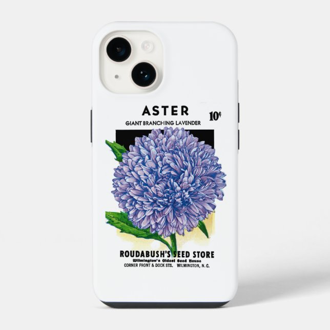 Aster Vintage Seed Packet Case-Mate iPhone Case (Back)