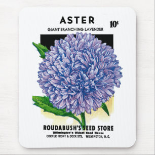 Aster Vintage Seed Packet Mouse Pad
