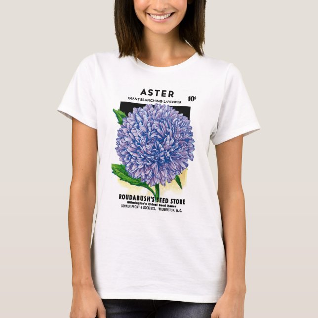 Aster Vintage Seed Packet T-Shirt (Front)