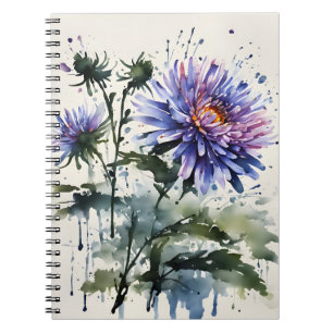 Aster - Watercolor flowers Notebook