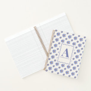 Aster Wildflower Floral Personalised Notebook