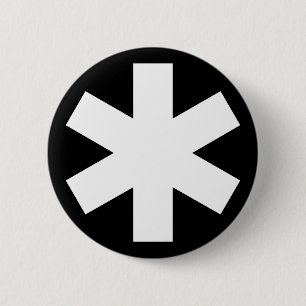 Asterisk - Black 6 Cm Round Badge