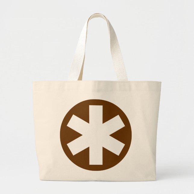 Asterisk - Brown Large Tote Bag (Front)