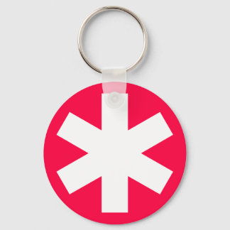 Asterisk - Crimson Red Key Ring