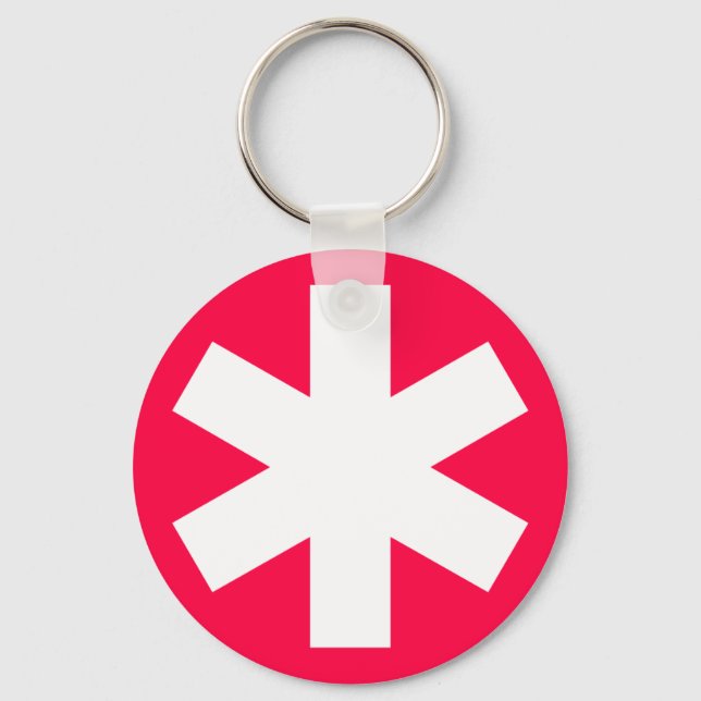 Asterisk - Crimson Red Key Ring (Front)